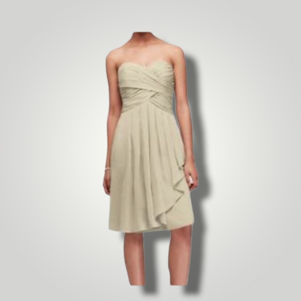 Short strapless Silver Size 16 chiffon dress